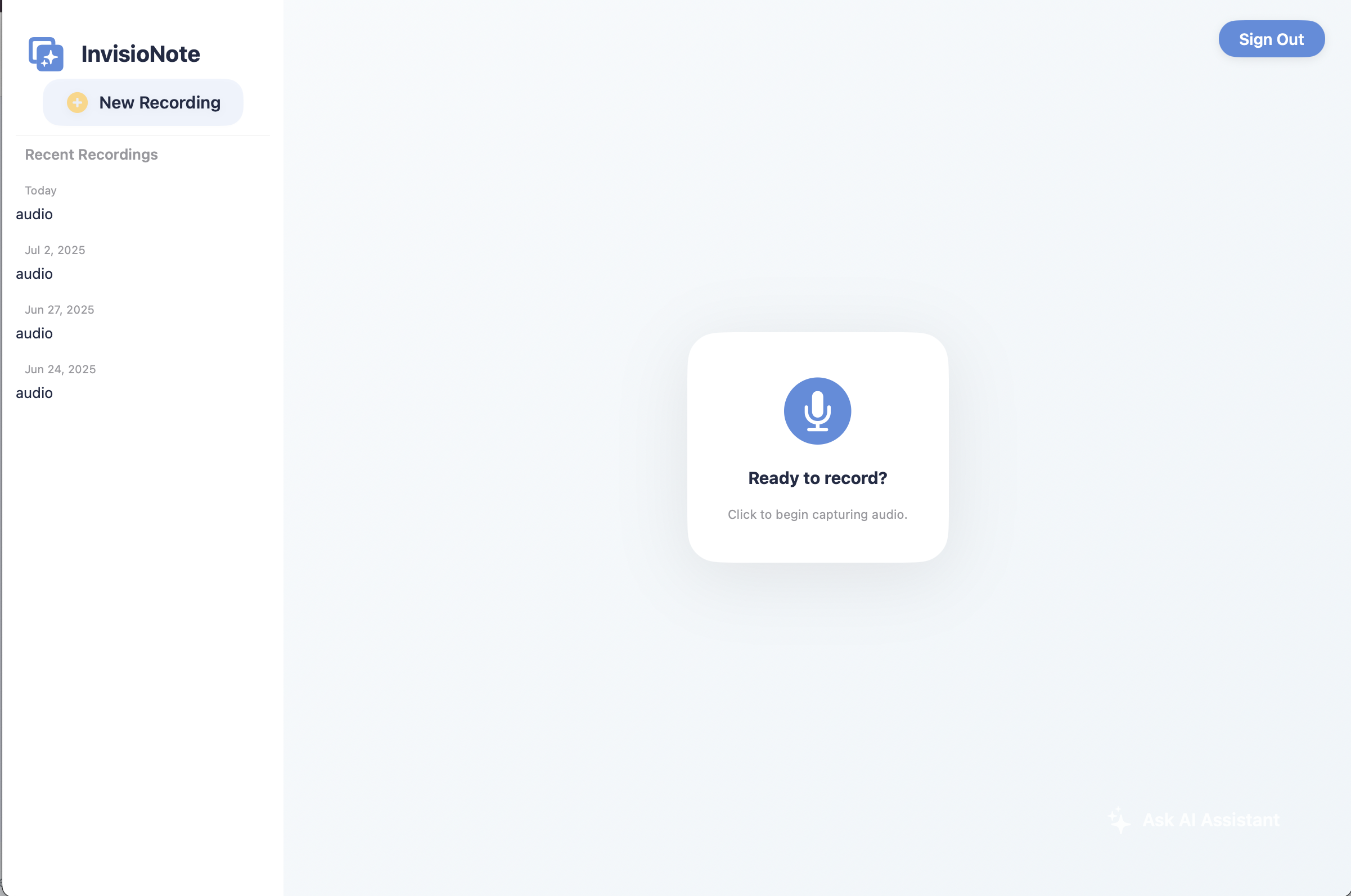 App Landing Page screenshot